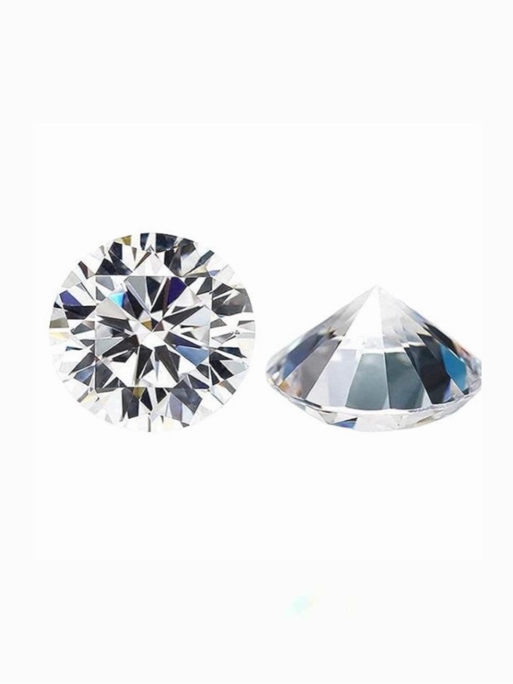 New 1mm Round Brilliant Cut Tester Pass Moissanite Diamond Two Loose Stones